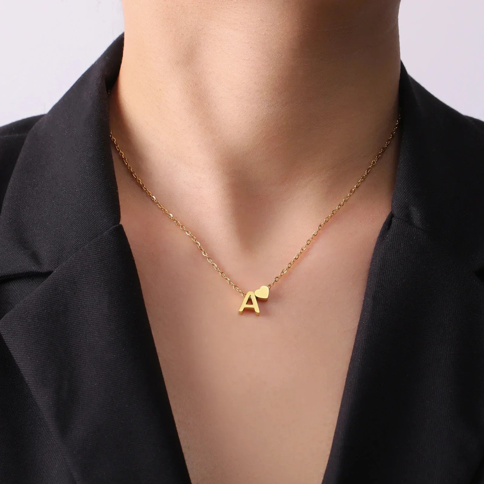 Minimalist A-Z Initial Necklace – Stylish Stainless Steel Jewellery - The Little Market Shop