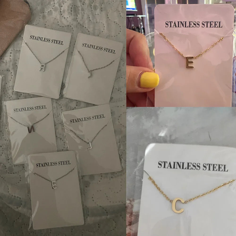 Minimalist A-Z Initial Necklace – Stylish Stainless Steel Jewellery - The Little Market Shop