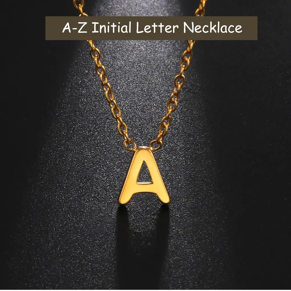 Minimalist A-Z Initial Necklace – Stylish Stainless Steel Jewellery - The Little Market Shop