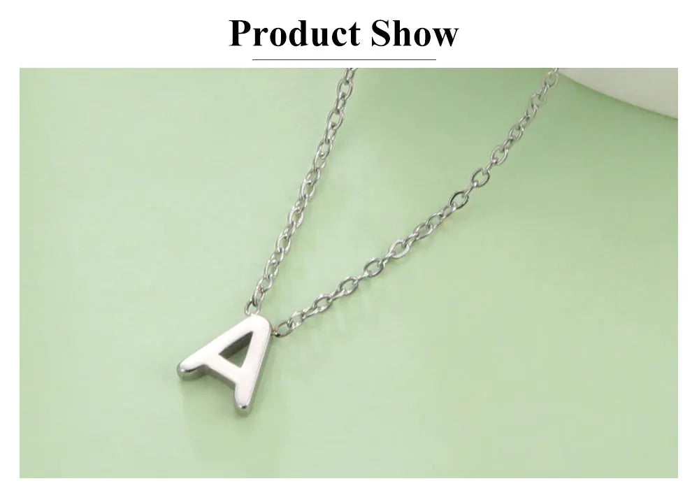 Minimalist A-Z Initial Necklace – Stylish Stainless Steel Jewellery - The Little Market Shop