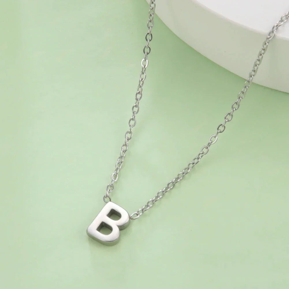 Minimalist A-Z Initial Necklace – Stylish Stainless Steel Jewellery - The Little Market Shop