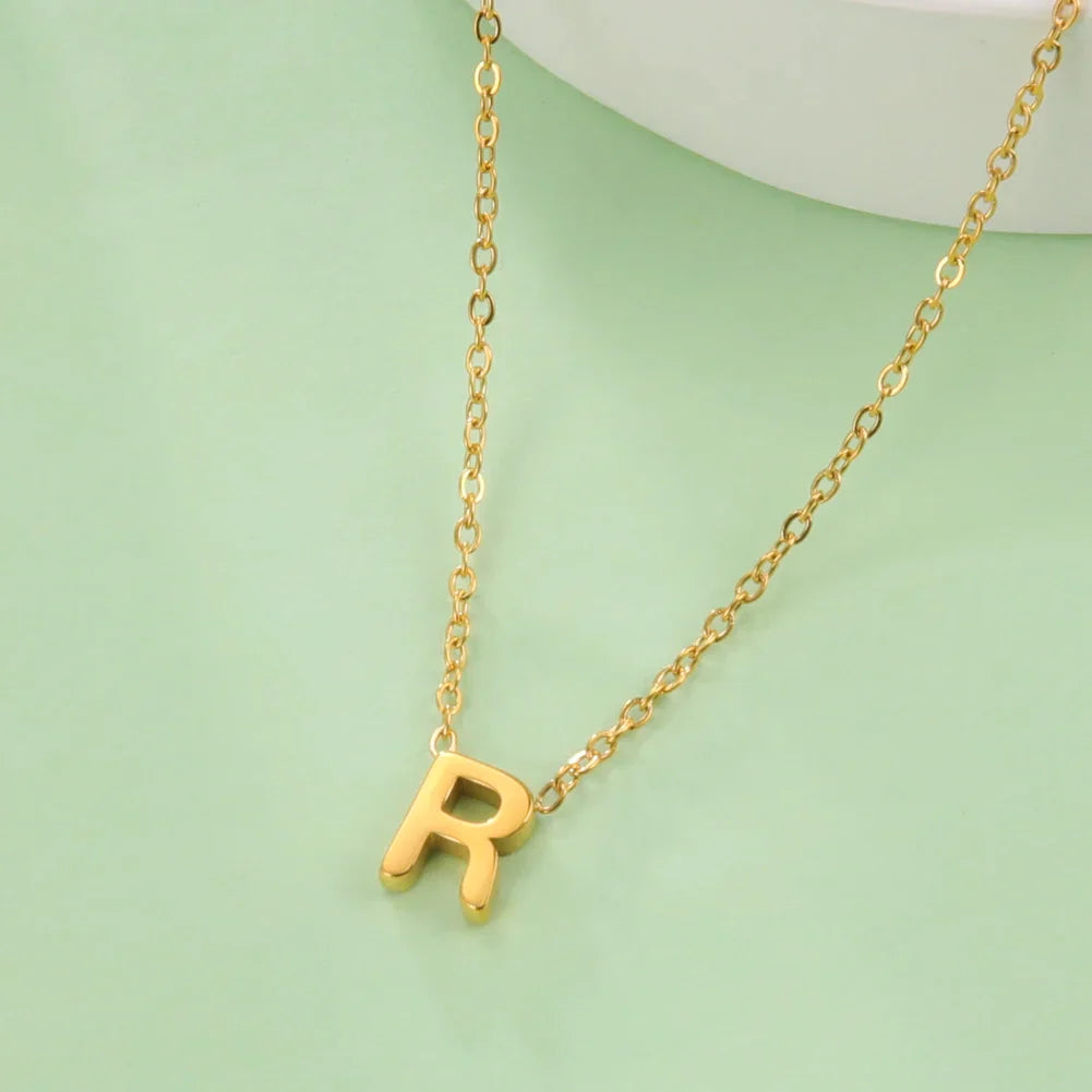 Minimalist A-Z Initial Necklace – Stylish Stainless Steel Jewellery - The Little Market Shop