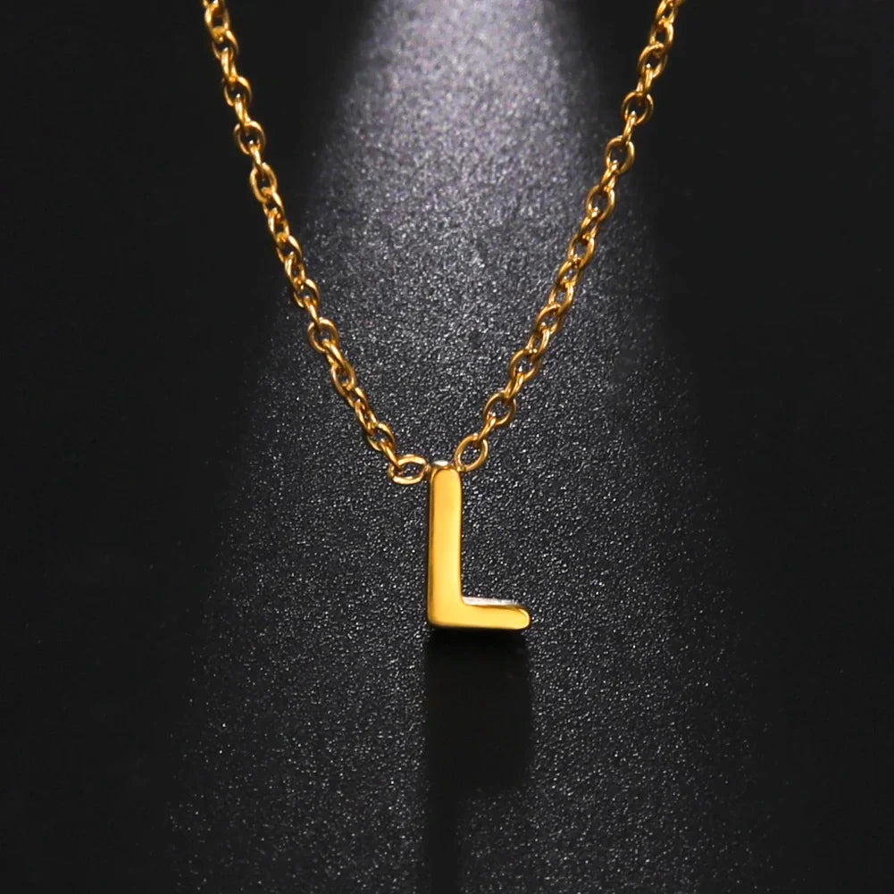 Minimalist A-Z Initial Necklace – Stylish Stainless Steel Jewellery - The Little Market Shop