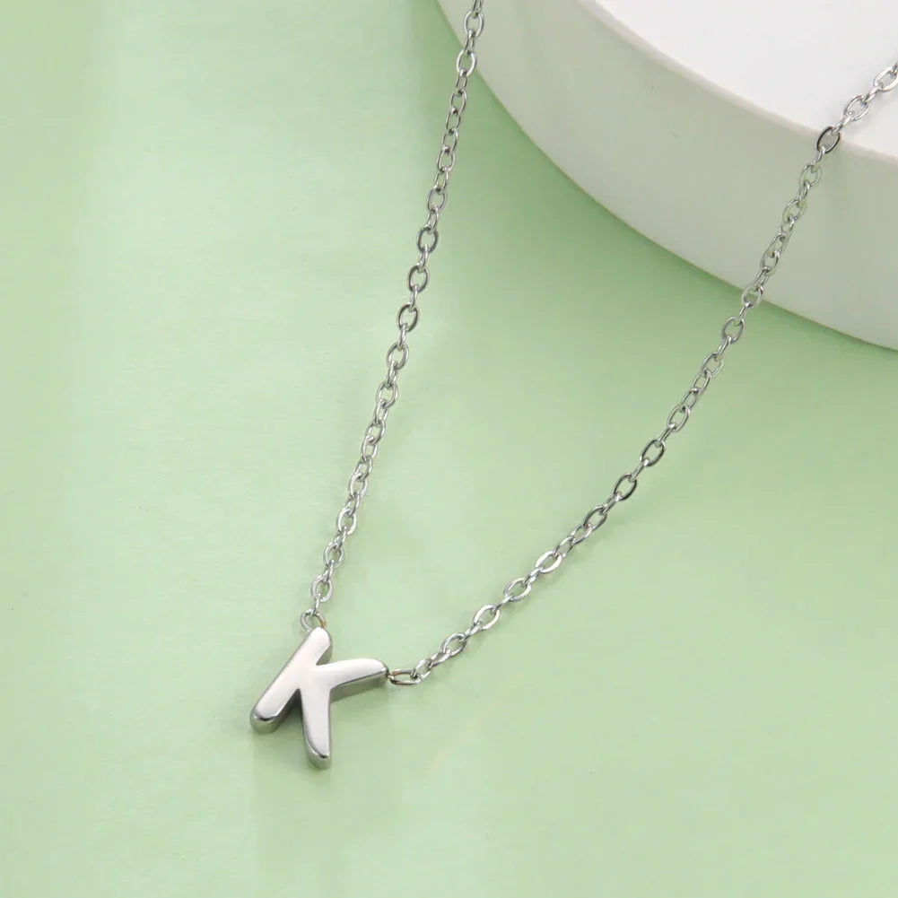 Minimalist A-Z Initial Necklace – Stylish Stainless Steel Jewellery - The Little Market Shop