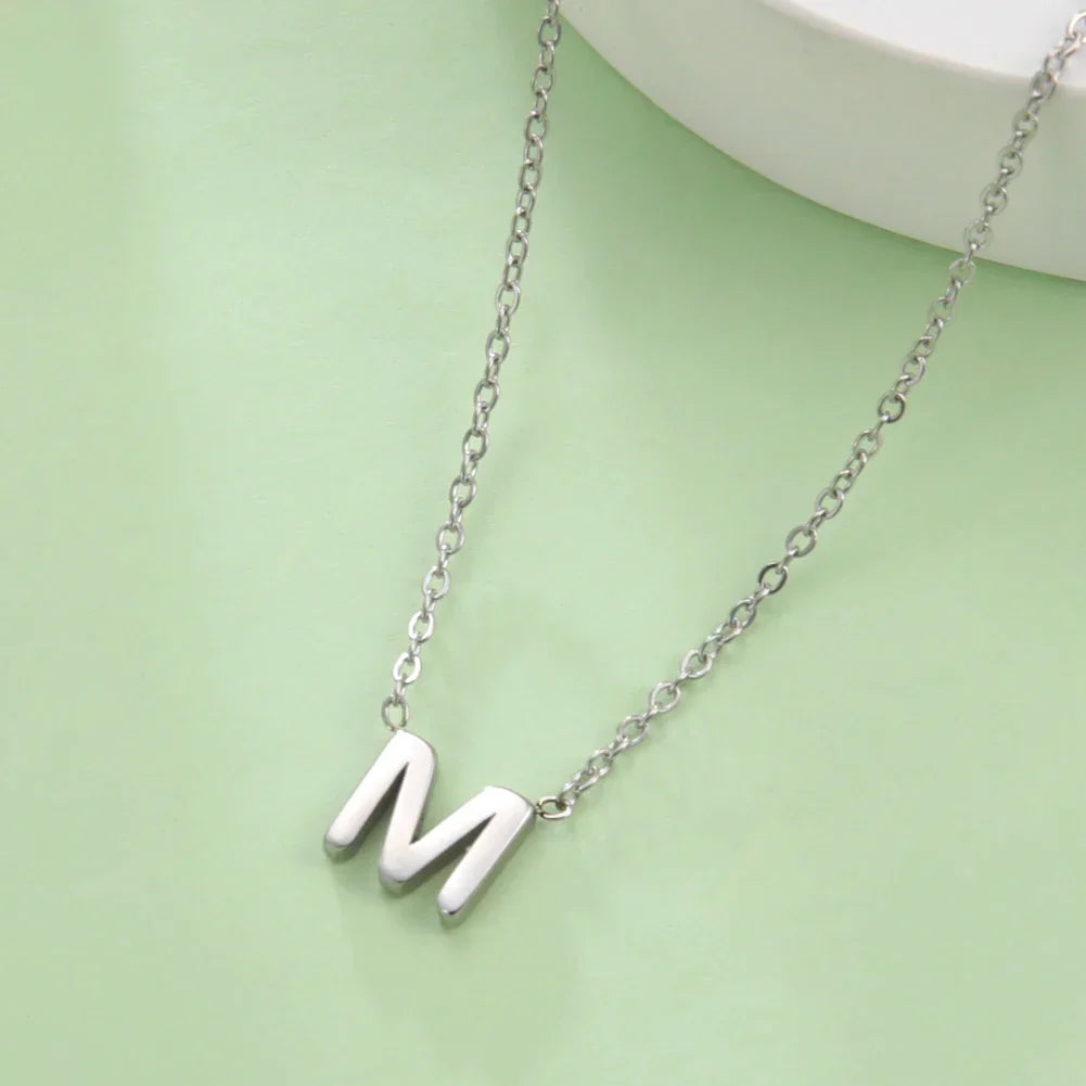 Minimalist A-Z Initial Necklace – Stylish Stainless Steel Jewellery - The Little Market Shop