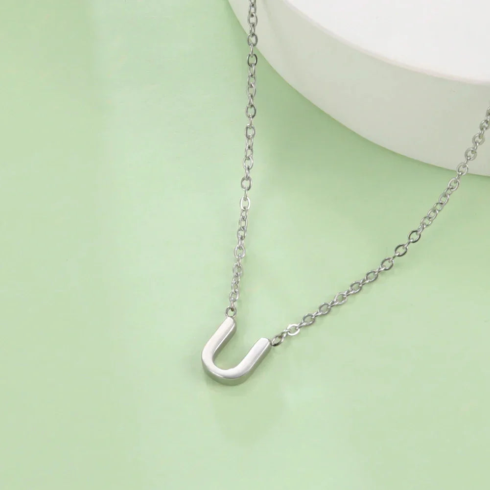 Minimalist A-Z Initial Necklace – Stylish Stainless Steel Jewellery - The Little Market Shop