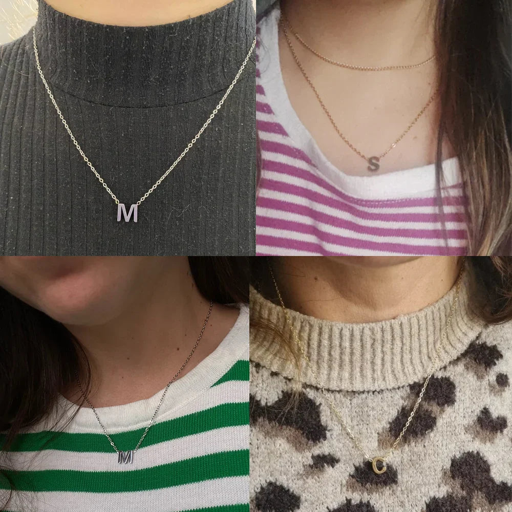 Minimalist A-Z Initial Necklace – Stylish Stainless Steel Jewellery - The Little Market Shop