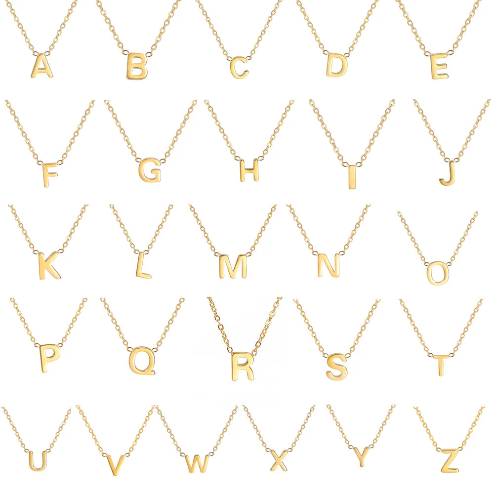 Minimalist A-Z Initial Necklace – Stylish Stainless Steel Jewellery - The Little Market Shop