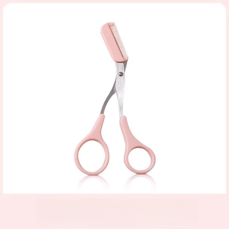 Pink Eyebrow Trimmer Scissors with Comb – Precision Brow Grooming - The Little Market Shop