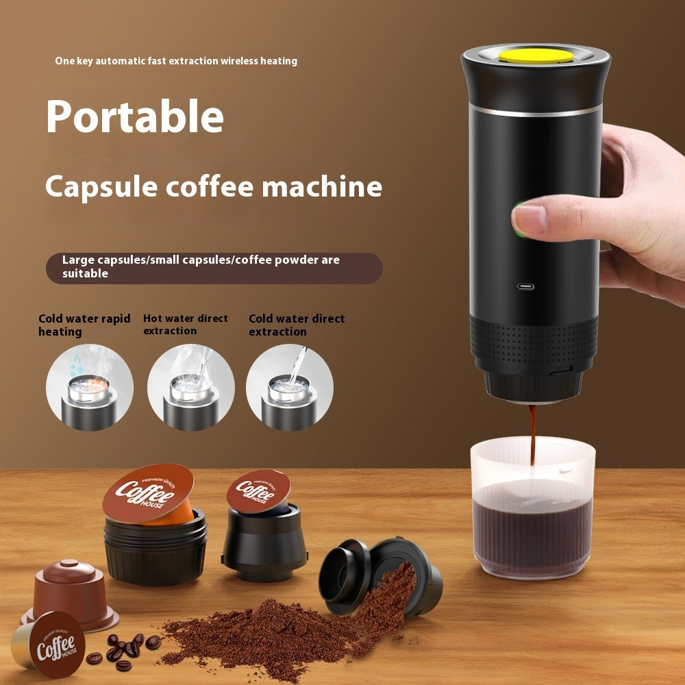 Portable 3-in-1 Espresso Maker – Grind, Brew & Enjoy Anywhere - The Little Market Shop