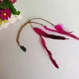 Boho Elegance Unleashed: Embrace Festival Vibes with our Bohemian Feather Hairband - The Little Market Shop