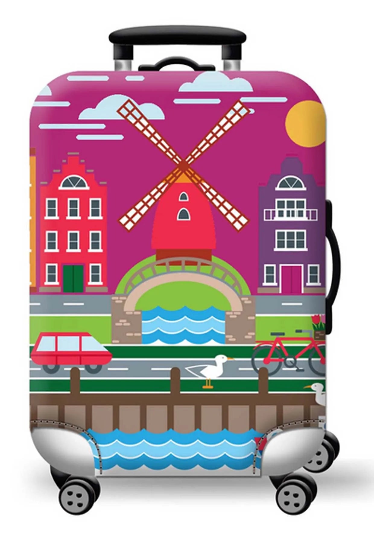 Protect Your Luggage in Style with Our Durable World Map Luggage Cover - The Little Market Shop