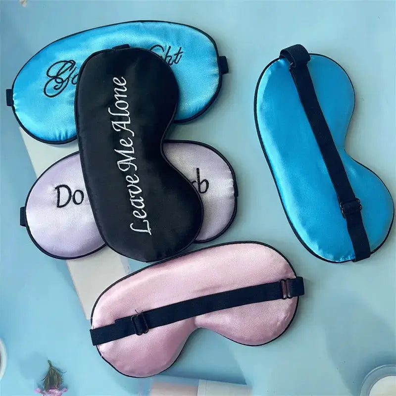 Sleep in Style with our Embroidered Silk Sleep Mask, Offering Chic Slumber and Luxurious Comfort Soft Blackout Blindfold With Adjustable Strap - The Little Market Shop