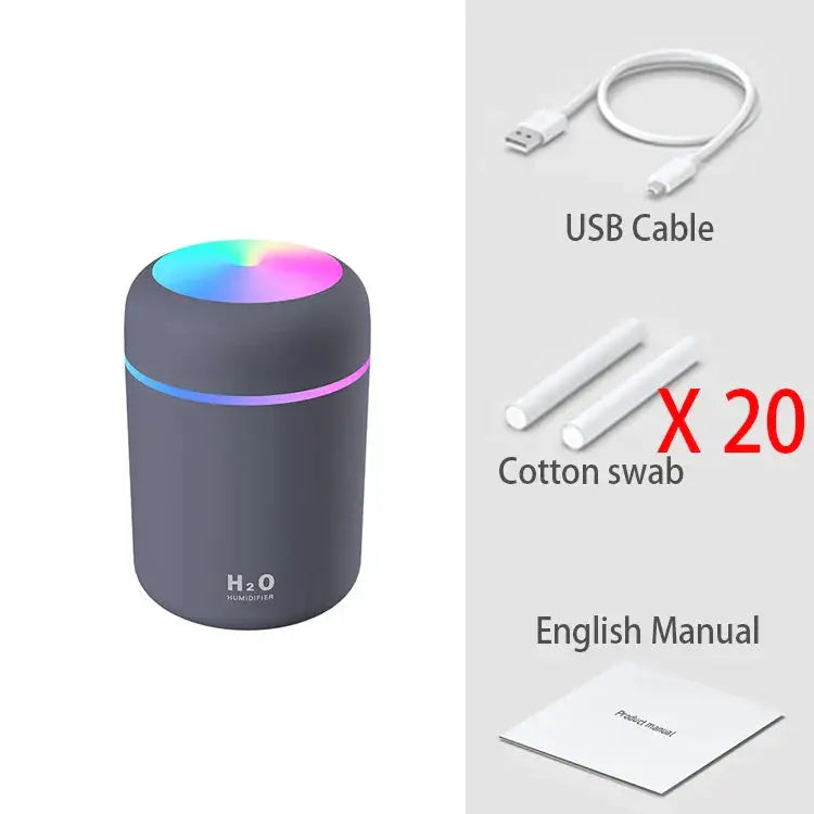 300ml Portable Mini USB Aroma Diffuser - Ideal for Bedroom, Home, Car & Office Atmosphere Enhancement! - The Little Market Shop