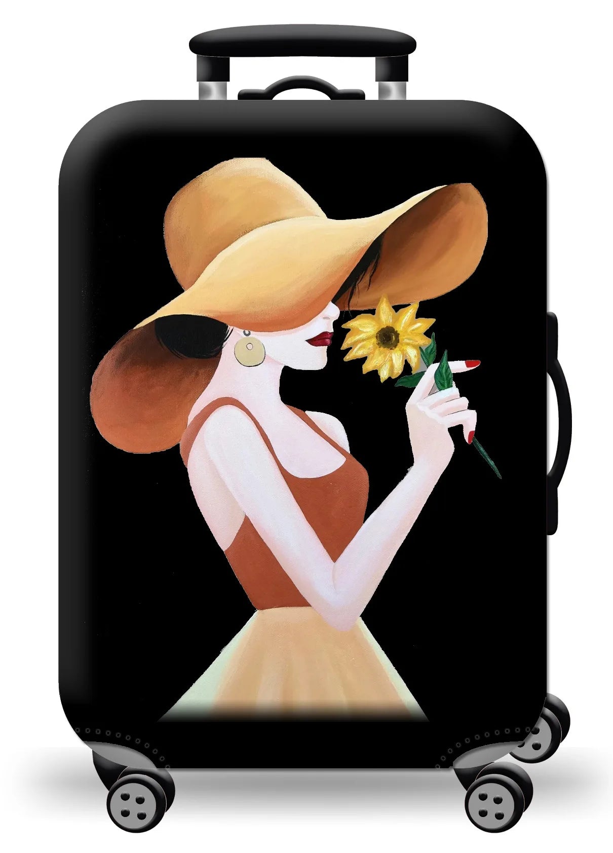 Protect Your Luggage in Style with Our Durable World Map Luggage Cover - The Little Market Shop