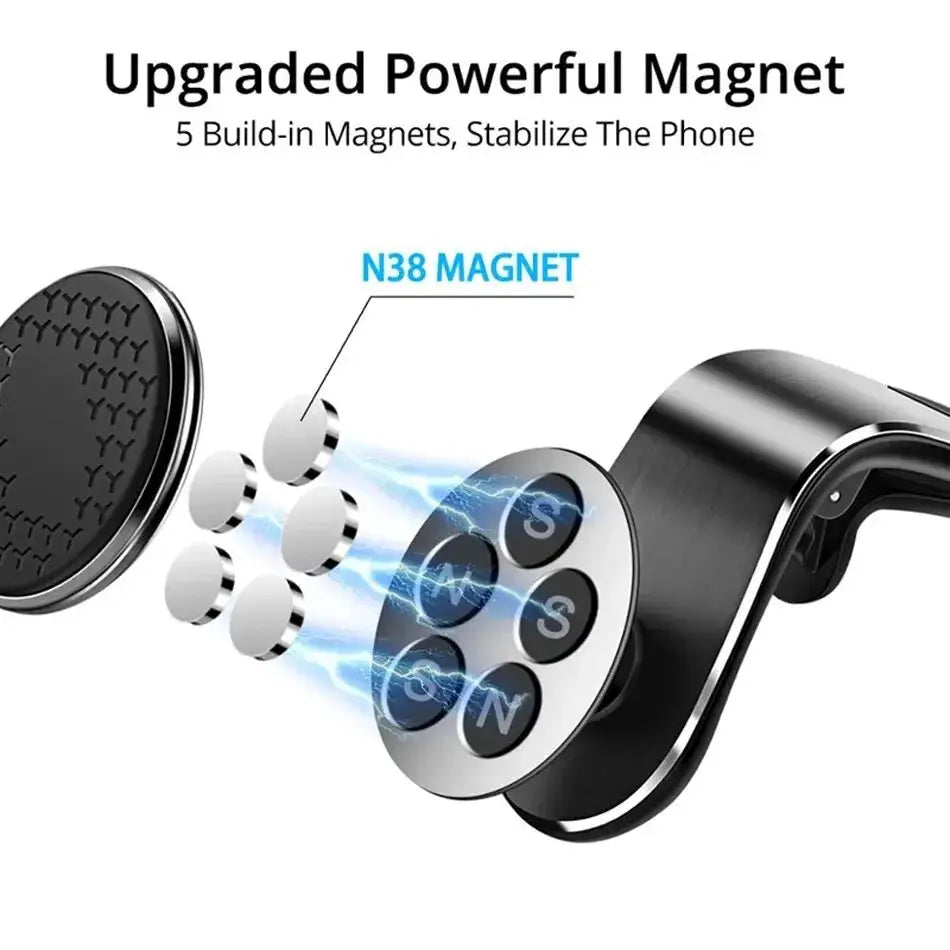 Secure Your Phone on the Go with our Magnetic Car Phone Holder Stand for Air Vent iPhone Samsung Xiaomi - The Little Market Shop