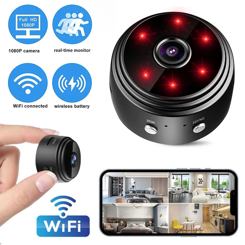 Secure Your Home with the A9 Mini IP Camera: HD Wireless Surveillance with Night Vision and Smart Connectivity! - The Little Market Shop