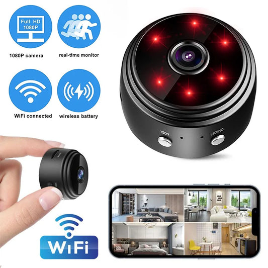 Secure Your Home with the A9 Mini IP Camera: HD Wireless Surveillance with Night Vision and Smart Connectivity! - The Little Market Shop