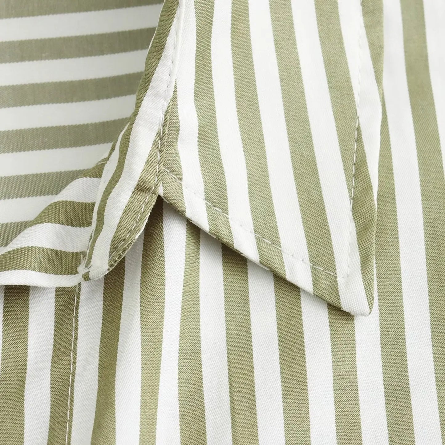 Loose Green Stripe Print Blouse – Single Breasted Casual Shirt Top - The Little Market Shop