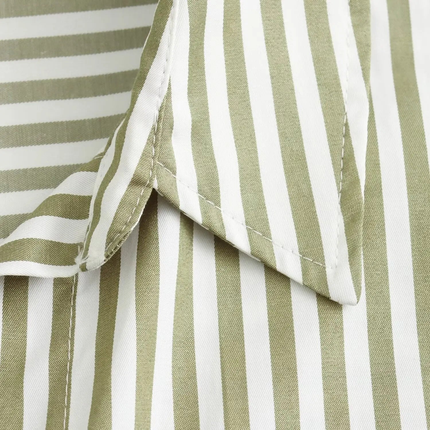 Loose Green Stripe Print Blouse – Single Breasted Casual Shirt Top - The Little Market Shop