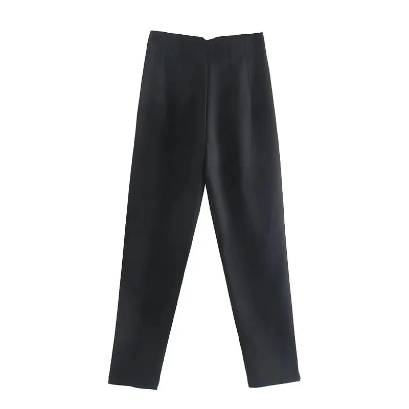High Waist Formal Office Pants for Women - Slim Fit Pencil Trousers - The Little Market Shop