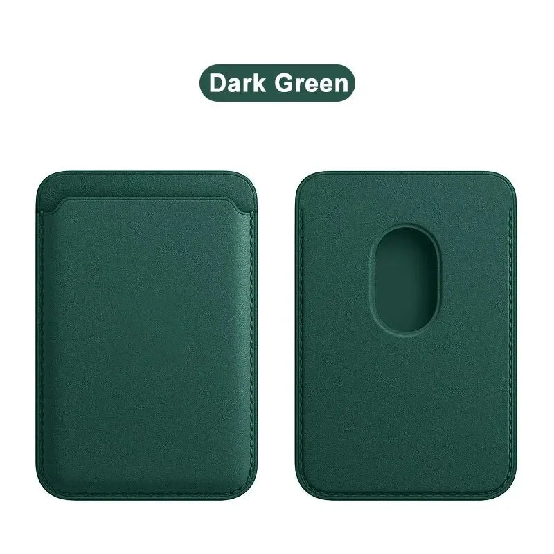 MagSafe Magnetic Card Wallet for iPhone – Slim Snap-On Leather Card Holder