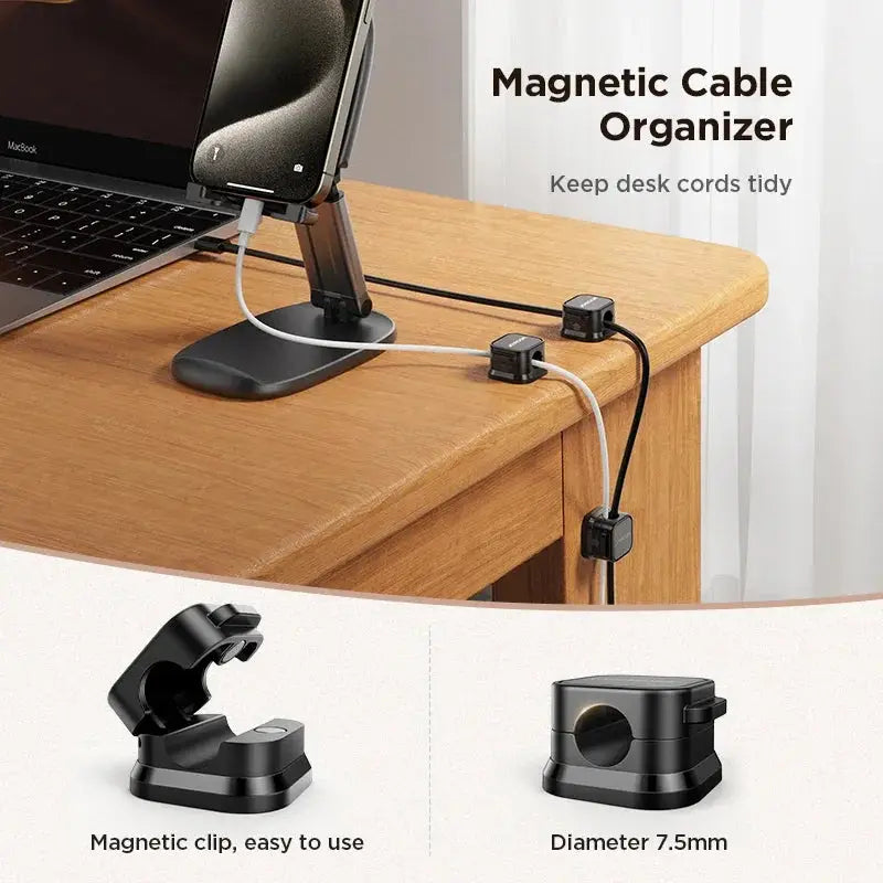 Keep Cables Neat with Magnetic Cable Clips Under Desk Cable Organizer for Effortless Cable Management! - The Little Market Shop