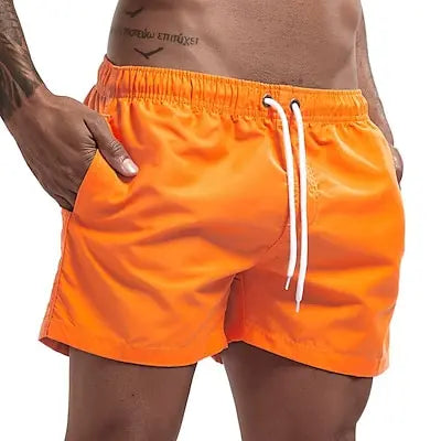 Quick-Dry Men's Swim Trunks with Drawstring Waist and Pockets - The Little Market Shop