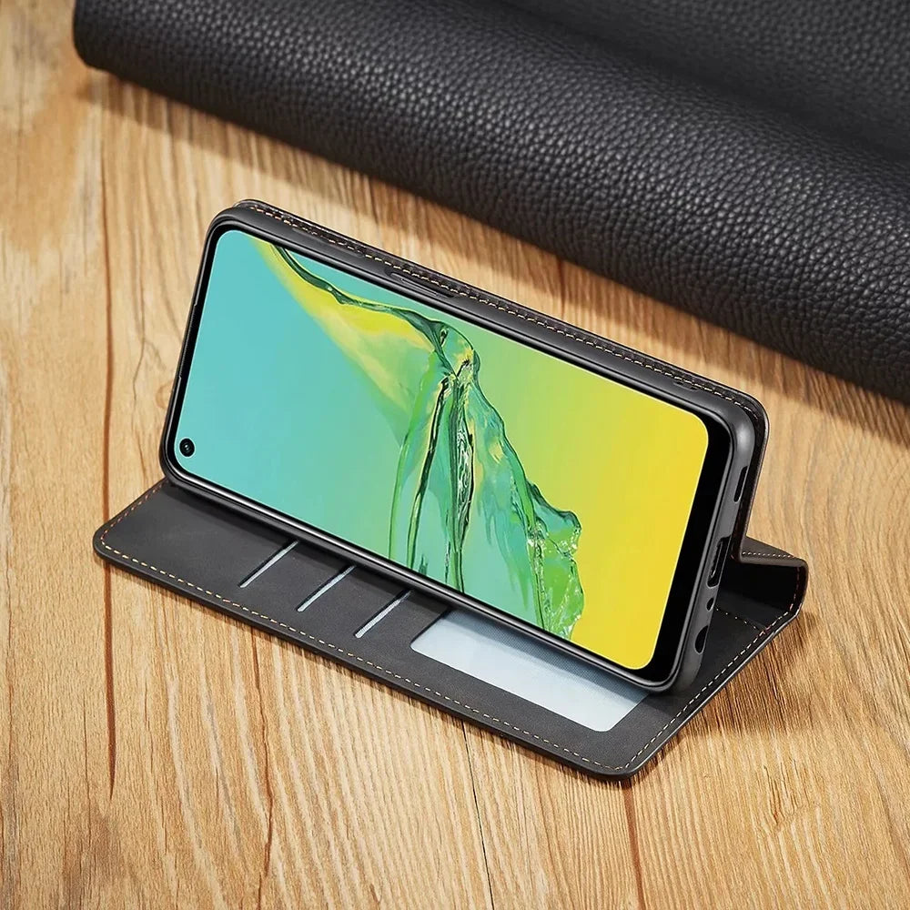 Wallet Leather Case for Samsung Galaxy S24 S23 S22 S21 S20 FE Ultra Plus S10 S9 S8 Plus A25 A52s Flip Cover - The Little Market Shop