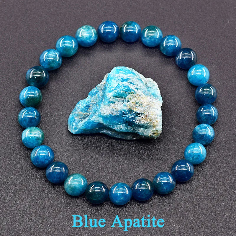 Reiki-Infused Blue Apatite Beads Bracelets - Stimulate Circulation and Boost Health Naturally - The Little Market Shop