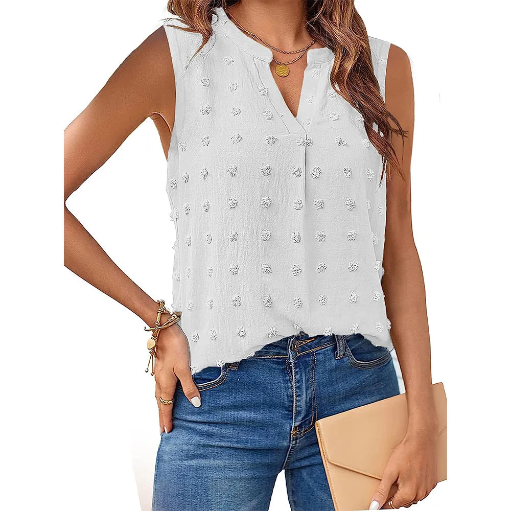 Women's Summer Tank Top | Sleeveless V Neck Corset Shirt Dressy Casual T-Shirt - The Little Market Shop