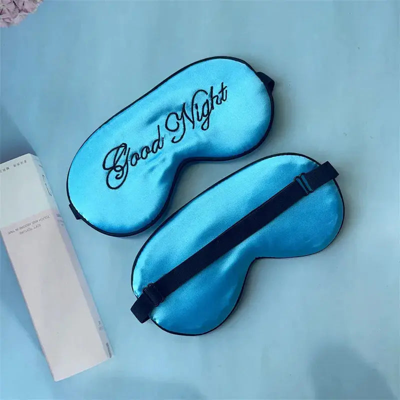 Sleep in Style with our Embroidered Silk Sleep Mask, Offering Chic Slumber and Luxurious Comfort Soft Blackout Blindfold With Adjustable Strap - The Little Market Shop