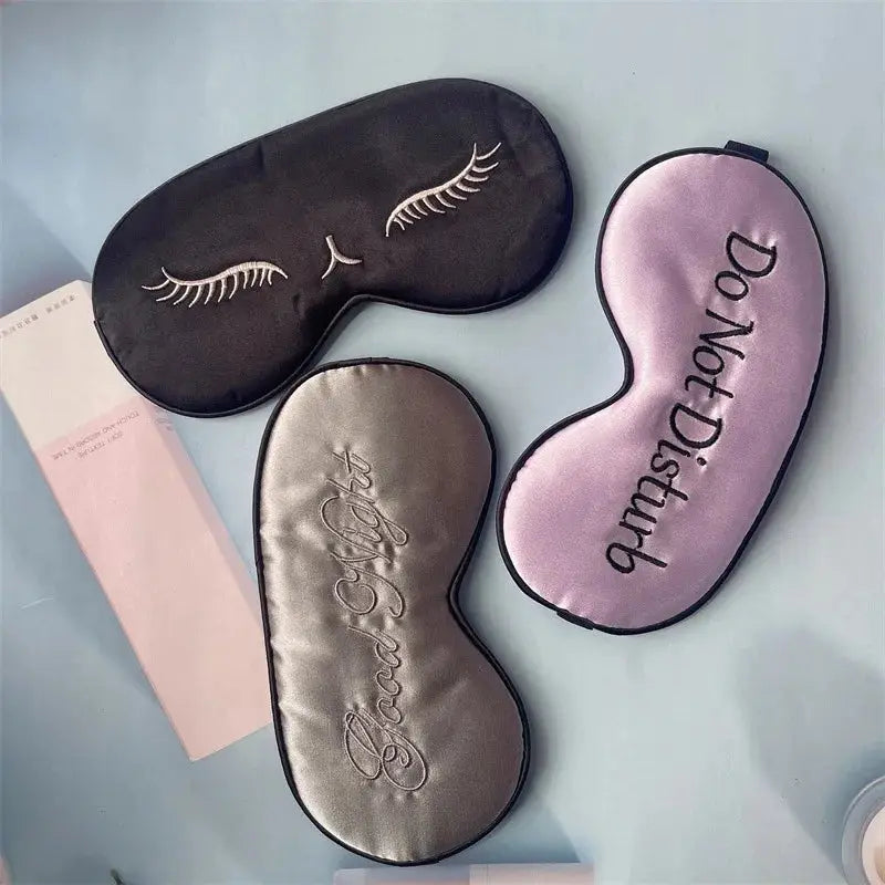 Sleep in Style with our Embroidered Silk Sleep Mask, Offering Chic Slumber and Luxurious Comfort Soft Blackout Blindfold With Adjustable Strap - The Little Market Shop