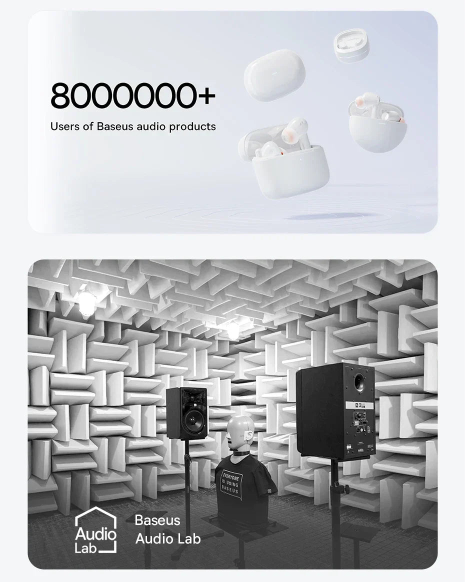 Baseus Bowie E19 Wireless Earphones Bluetooth 5.3 Big Bass 12mm Drivers IPX5 Waterproof Earbuds 33Hrs Battery Life Headphones - The Little Market Shop