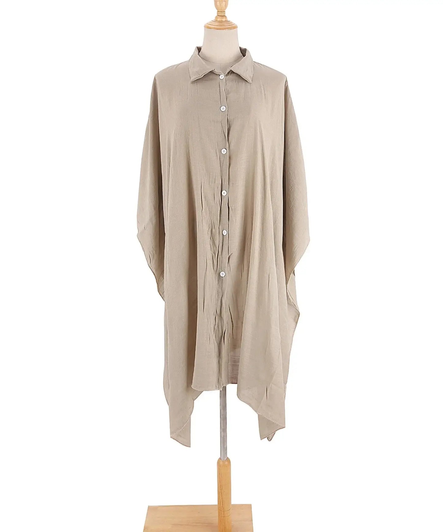 Stay Stylish and Comfortable at the Beach with Our Batwing Sleeve Beach Shirt Cover-Up - The Little Market Shop