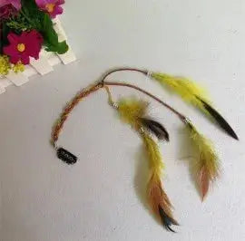 Boho Elegance Unleashed: Embrace Festival Vibes with our Bohemian Feather Hairband - The Little Market Shop