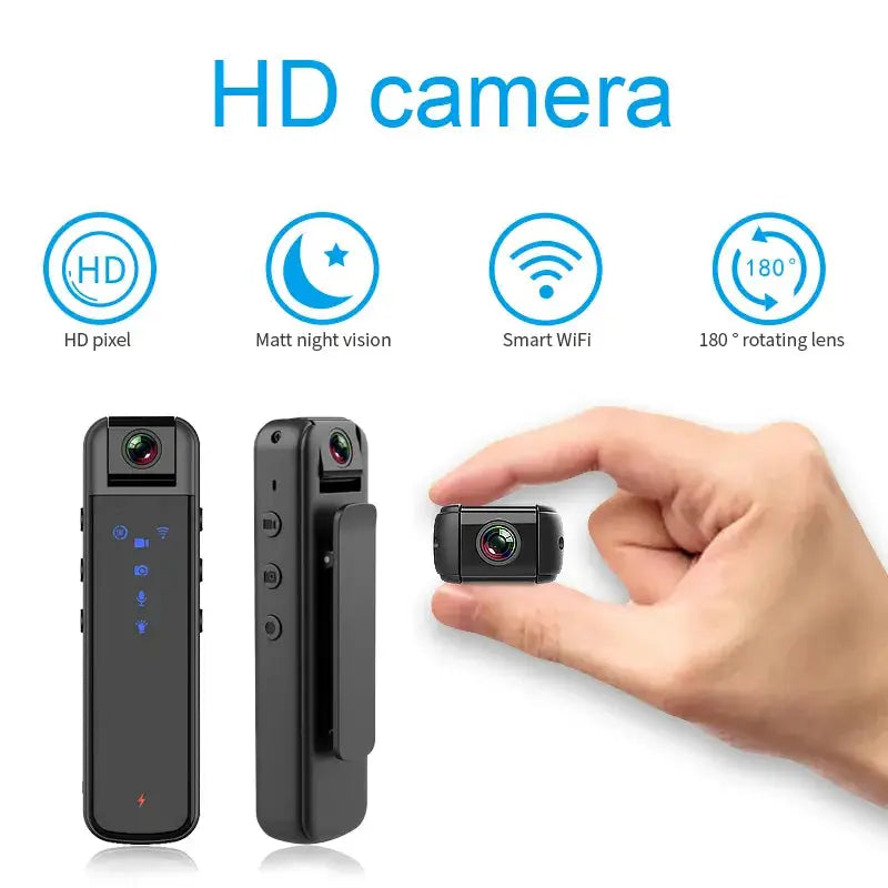 Ultimate Surveillance with Our 1080P Night Vision Mini WiFi Camera – Your Portable Law Enforcement Recorder for Outdoor Adventures! - The Little Market Shop