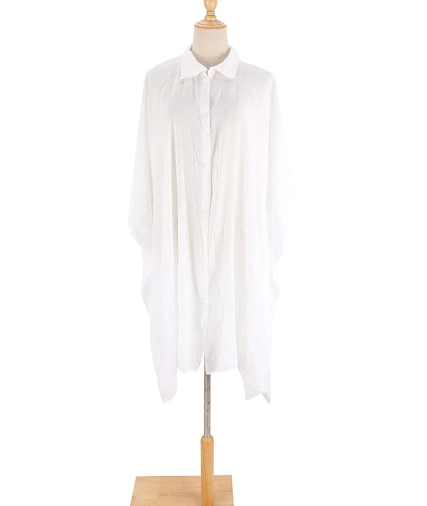 Stay Stylish and Comfortable at the Beach with Our Batwing Sleeve Beach Shirt Cover-Up - The Little Market Shop