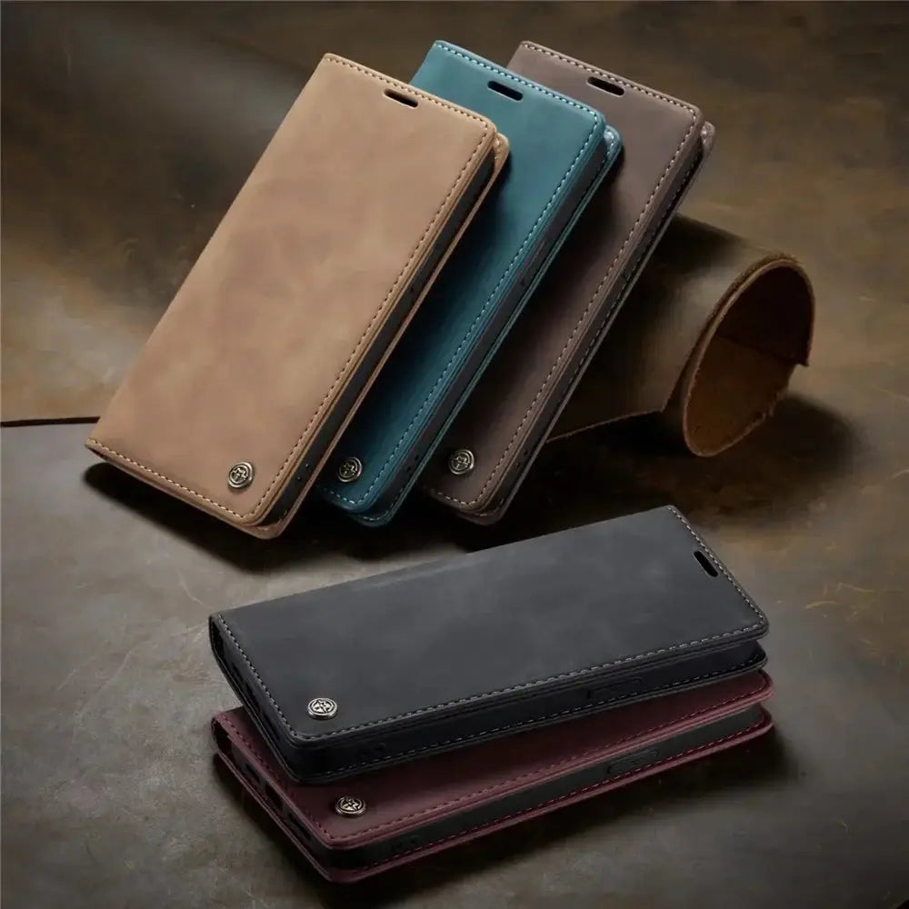 Matte Leather Flip Cover for iPhone 7 8 11 15 XR Sophisticated Style and Ultimate Protection - The Little Market Shop