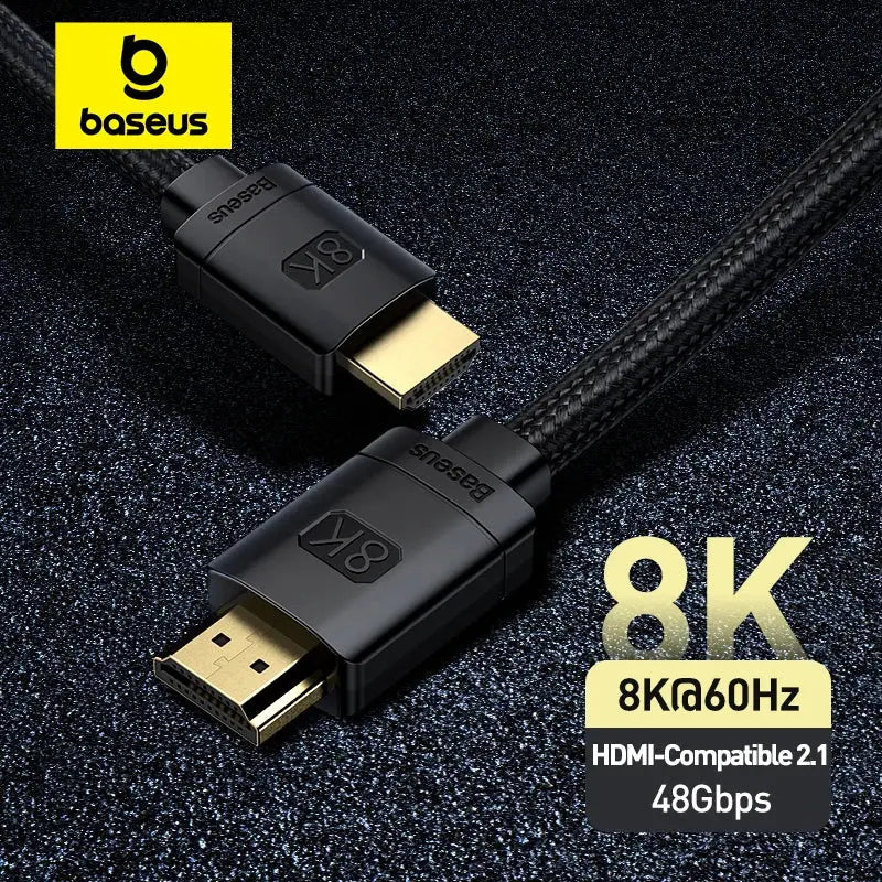 Baseus HDMI-Compatible Cable for Xiaomi Mi Box 48Gbps Digital for PS5 PS4 8K 2.1 4K 2.0 HDMI-Compatible Splitter 8K/60Hz Cables - The Little Market Shop