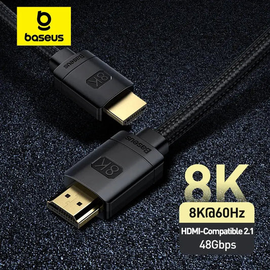 Baseus HDMI-Compatible Cable for Xiaomi Mi Box 48Gbps Digital for PS5 PS4 8K 2.1 4K 2.0 HDMI-Compatible Splitter 8K/60Hz Cables - The Little Market Shop