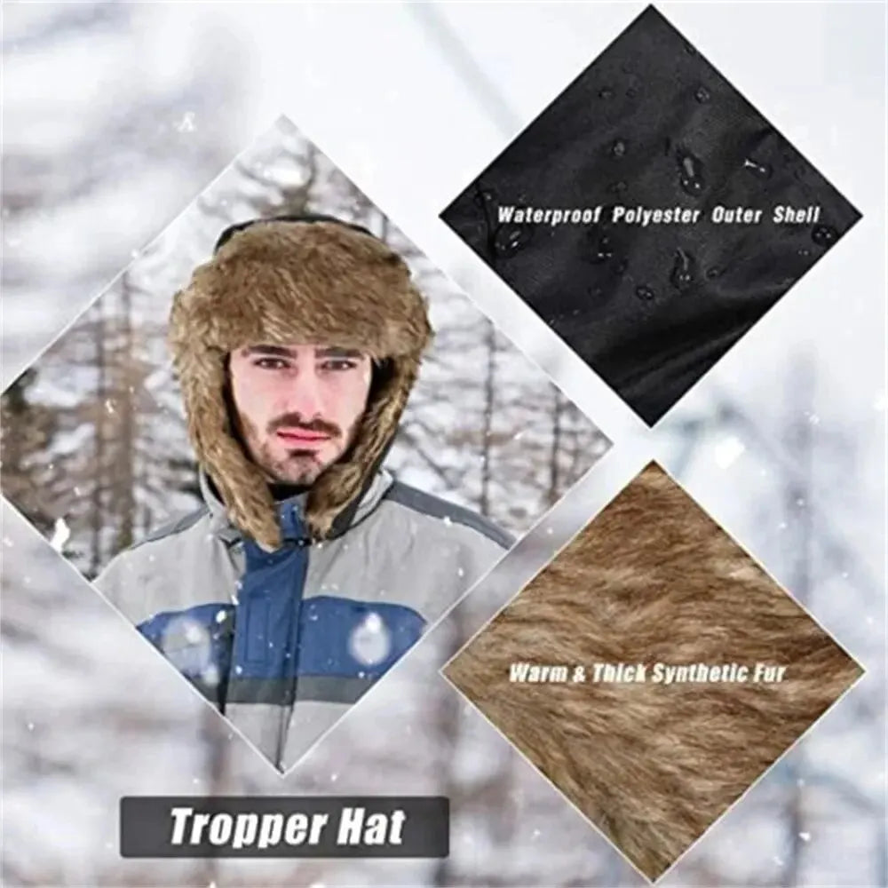 Men’s Winter Trapper Hat – Warm Waterproof Aviator Bomber Ski Cap - The Little Market Shop