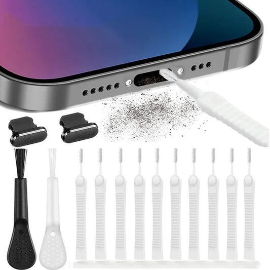 Mobile Phone Charging Port Dust Plug for IPhone 14 13 Pro Max Port Cleaner Kit Computer Keyboard Cleaner Tool Cleaner Brush - The Little Market Shop