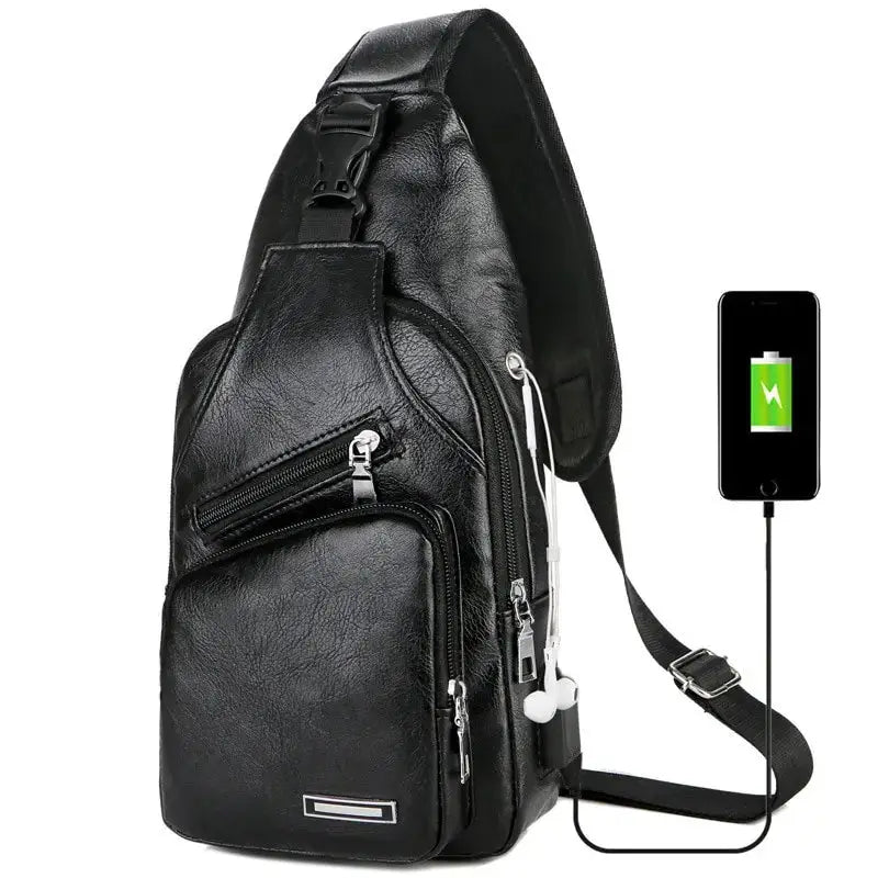 USB Charging Chest Bag – Your Ultimate Anti-Theft Solution for Modern Men! - The Little Market Shop
