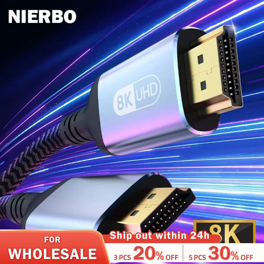 HDMI 2.1 Cable HDMI Cord 8K 60Hz 4K 120Hz 48Gbps EARC ARC HDCP Ultra High Speed HDR for HD TV Laptop Projector PS4 PS5 - The Little Market Shop
