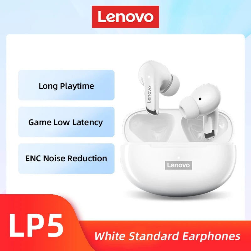 Lenovo LP5 Wireless Bluetooth Earbuds - HiFi Sound, Waterproof Sports Headphones with Mic - The Little Market Shop