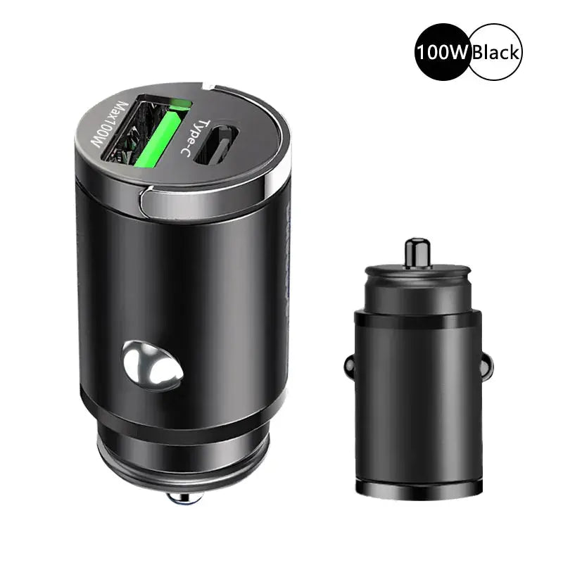Fast charging car adapter 100W Mini Car Charger for iPhone & Samsung Smartphones. - The Little Market Shop