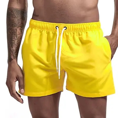 Quick-Dry Men's Swim Trunks with Drawstring Waist and Pockets - The Little Market Shop