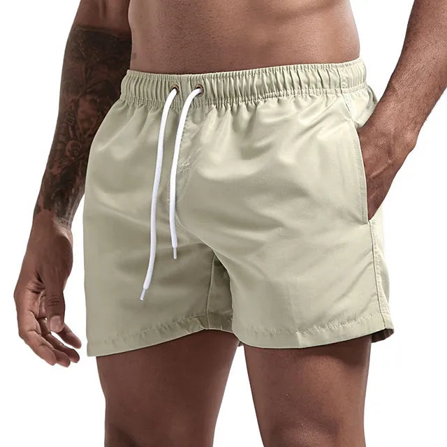 Quick-Dry Men's Swim Trunks with Drawstring Waist and Pockets - The Little Market Shop