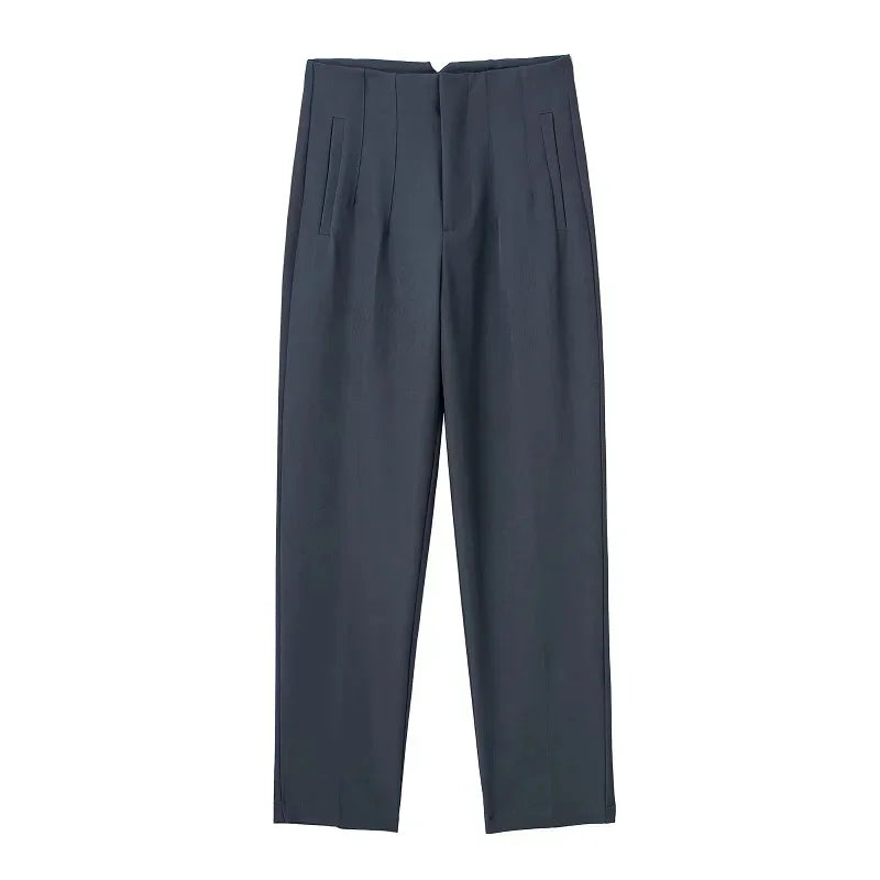 High Waist Formal Office Pants for Women - Slim Fit Pencil Trousers - The Little Market Shop